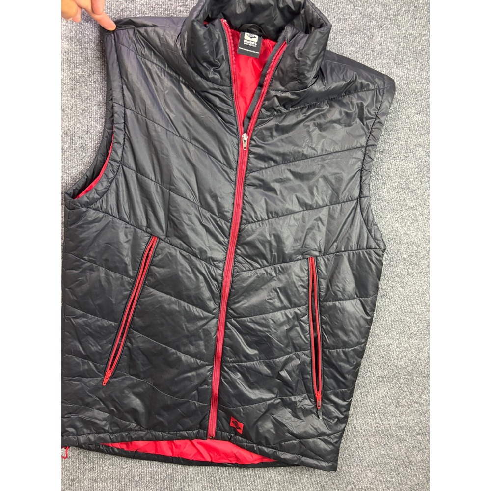 Sweet Protection Puffer Vest Mens XL Black Red Primaloft Gold Insulated Quilted